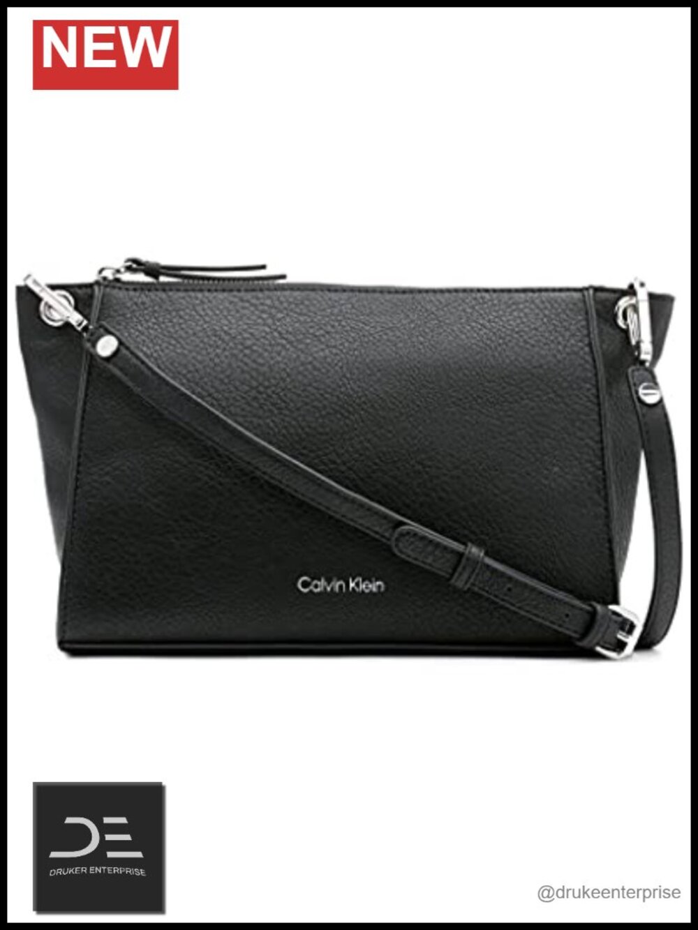 Vegan Leather Crossbody Bag with Adjustable Strap and Multiple Pockets